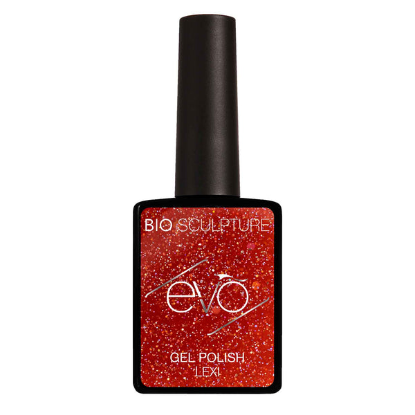 Red glitter nail gel