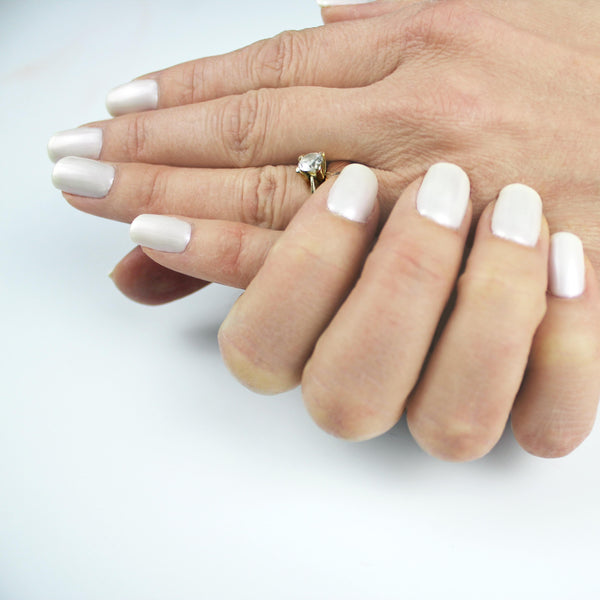 Pearl white nails
