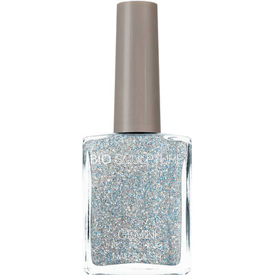Silver and blue glitter nail polish