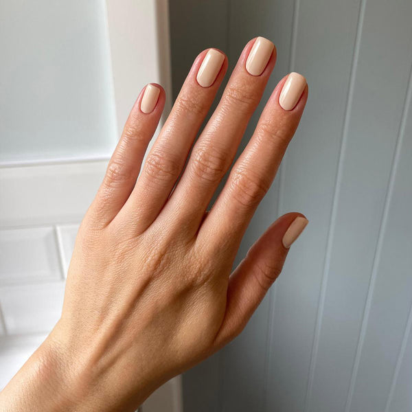 Beige gel nails