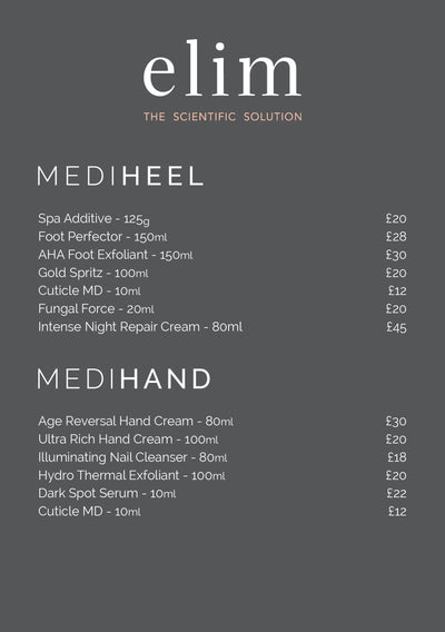 Elim A5 Retail Price List - For Perspex Frame