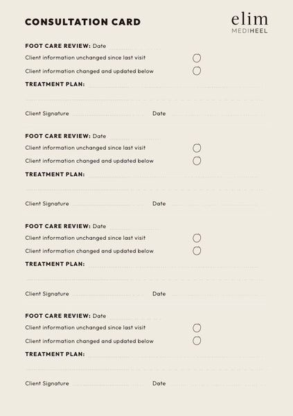 Pedi Consultation Cards (25 Pack)