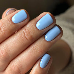 Dusty pastel blue nails