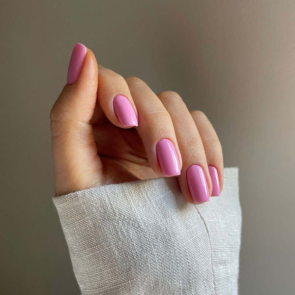 Pink gel nails