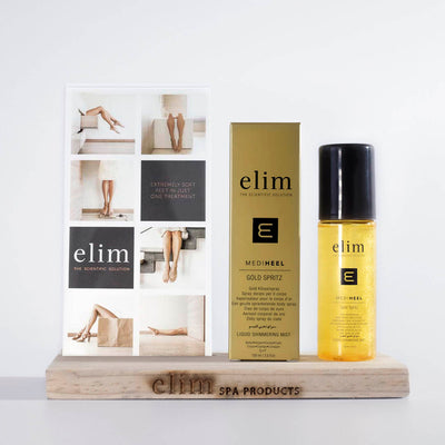 Elim Gold Spritz Retail Stand with 6 Gold Spritz