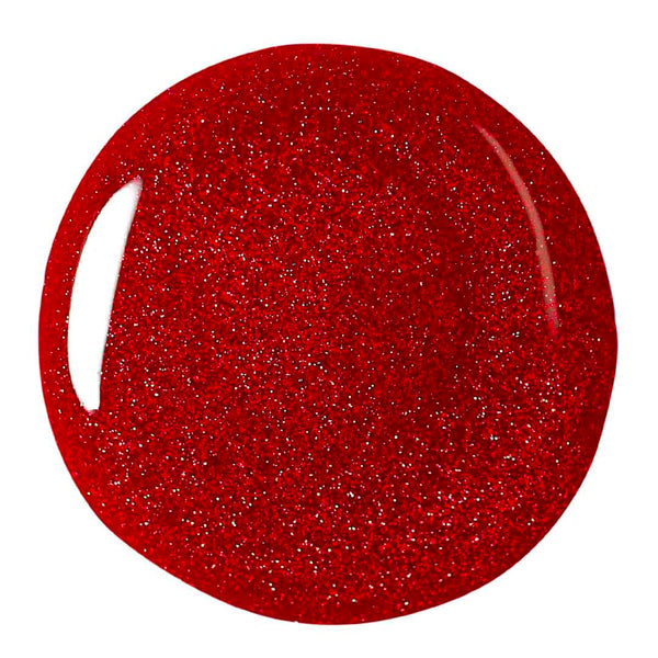 Red glitter nail gel