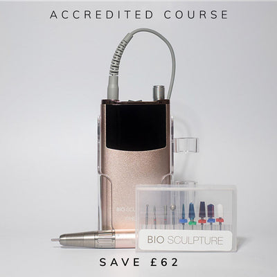 Bio Sculpture Whisper E-file Rose and Large 9 Bit Kit With One Day Training