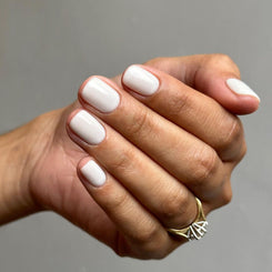 Off-white gel nails