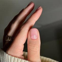 Sheer pink gel nails