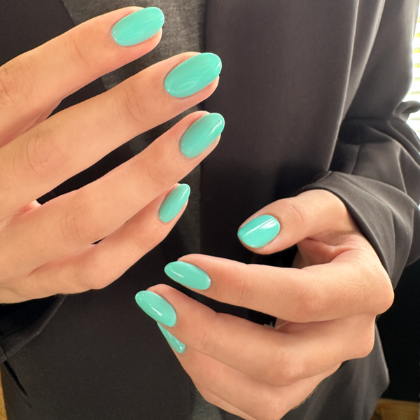 Aqua nail gel on nails