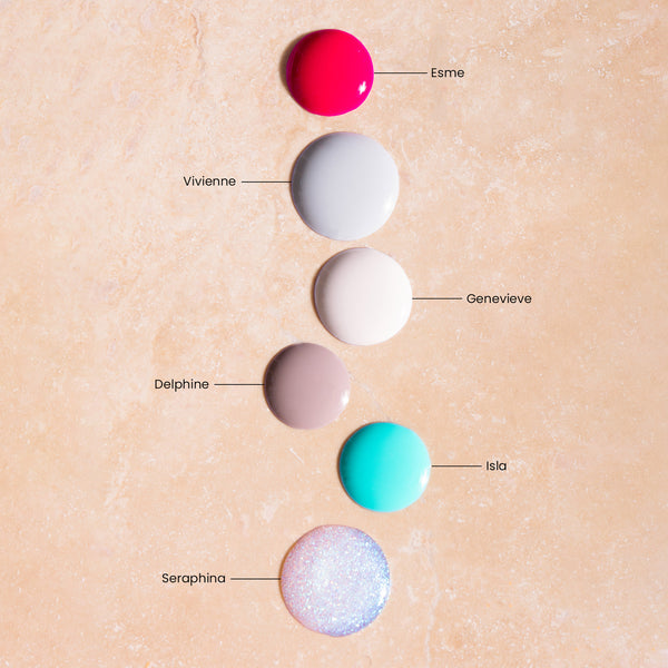 Velour + Vice gel polish swatches ‚Äì six curated shades