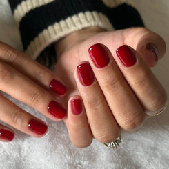 Dark red gel nails