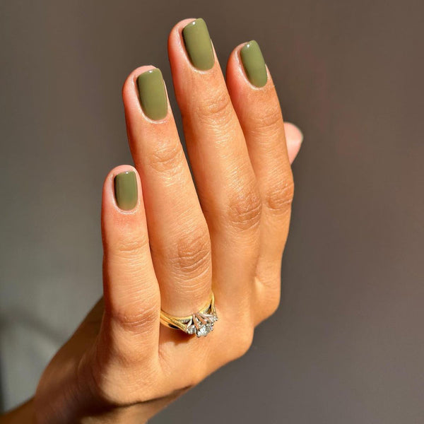 Olive green nails
