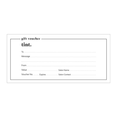 tint. gift vouchers x 10