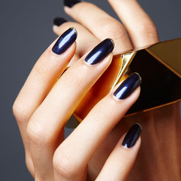 Dark blue gel nails