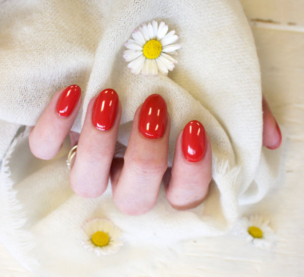 Red orange gel nails