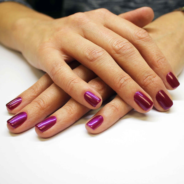 Purple gel manicure