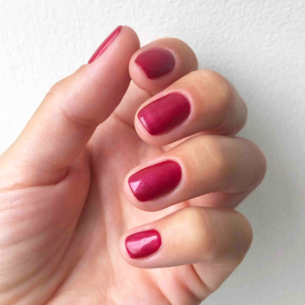 Cherry red gel manicure
