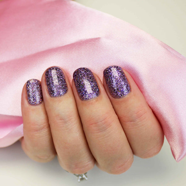 Purple glitter nails