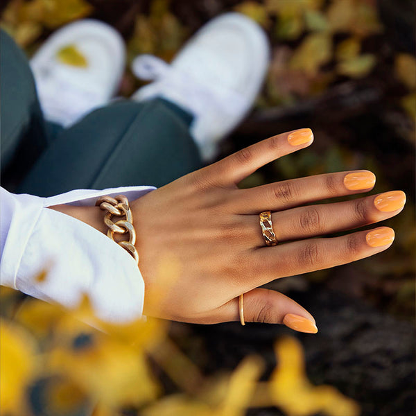 Golden gel nails