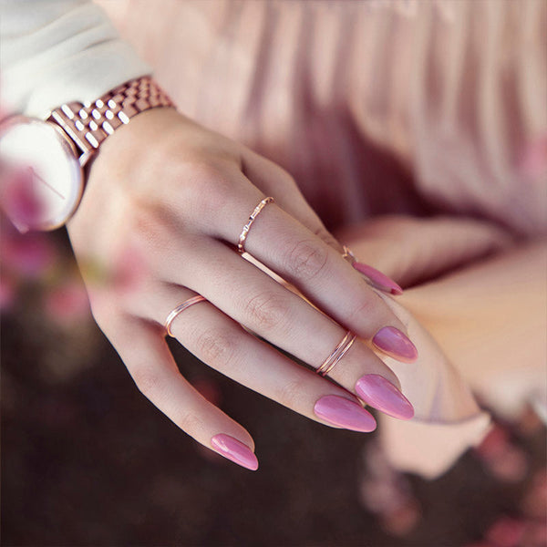 Rose pink gel nails