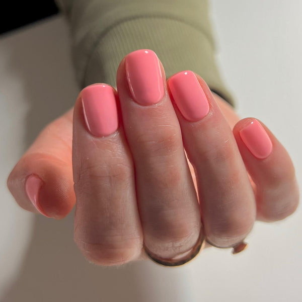 Strawberry pink nails