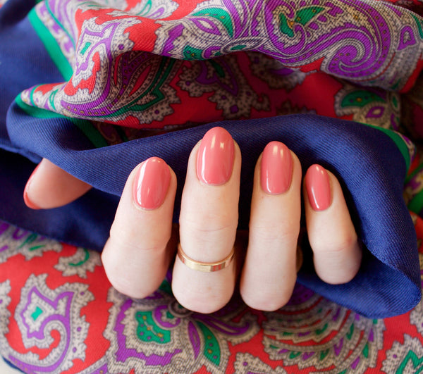 Rose pink gel manicure