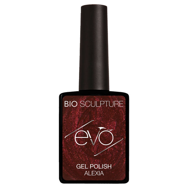 Dark red shimmer nail gel 