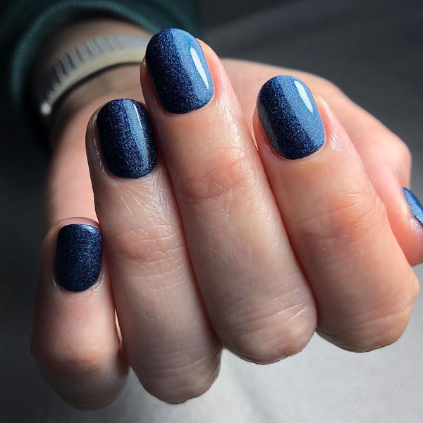 Blue glitter nail gel 
