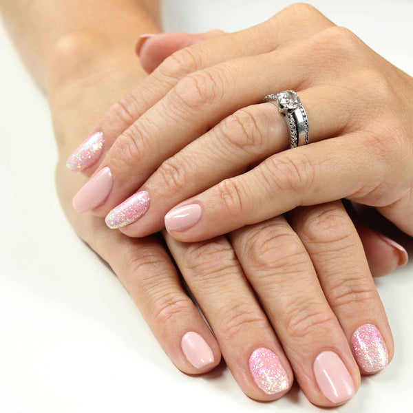 Pink glitter nails