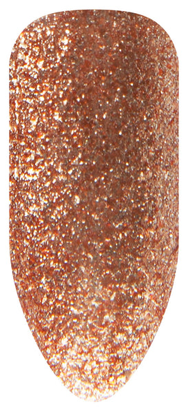 Bronze glitter gel nail
