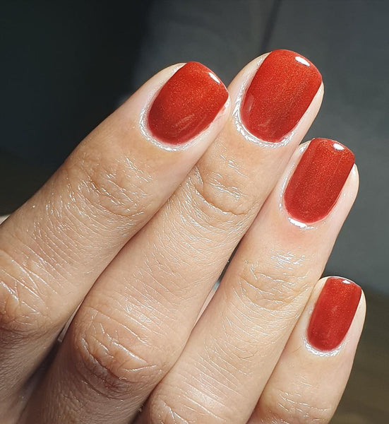 Dark red gel nails