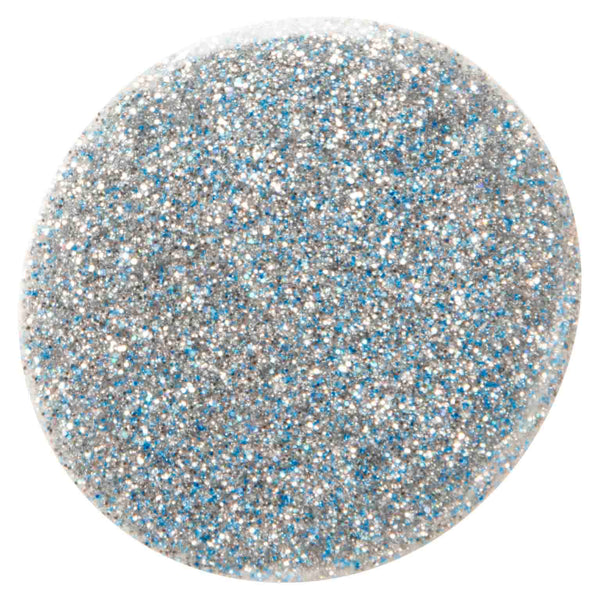 Silver and blue glitter nail gel