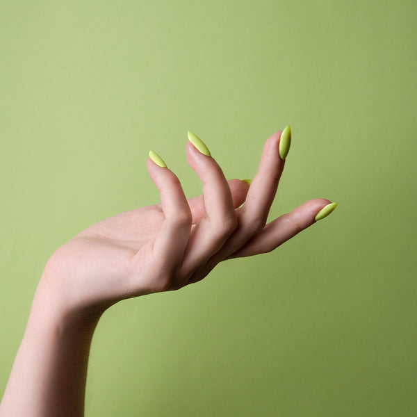 Bright lime green nail gel