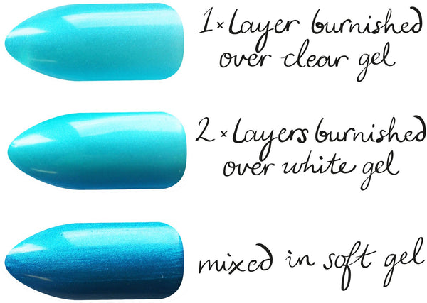 Metallic blue nail tips