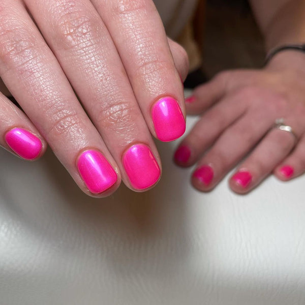 Neon pink nail gel