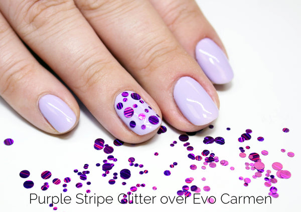 Purple dot gel nails
