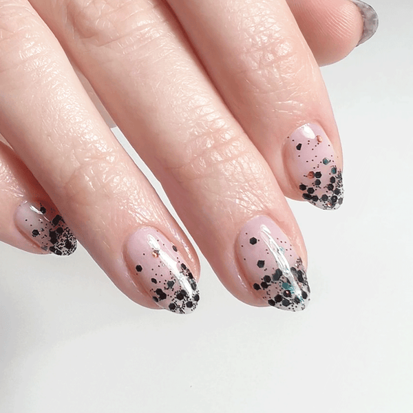 Black glitter nails Jen Seales