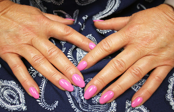 hot pink gel manicure